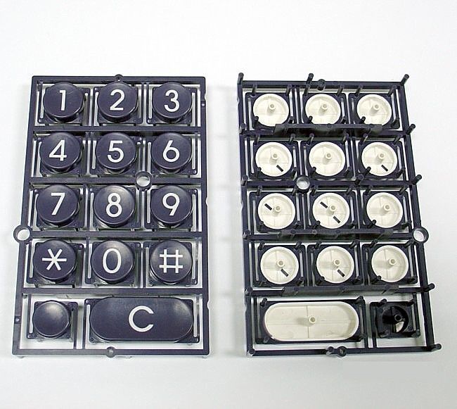 صفحه کلید تلفن دو مرحله تزریق قالب ریخته گری قطعات سیاه و سفید